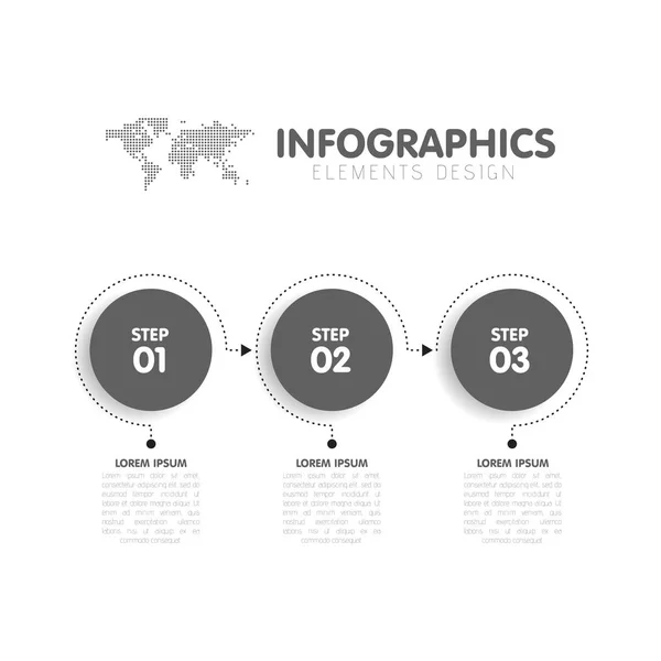 Os passos modelo de infográficos — Vetor de Stock