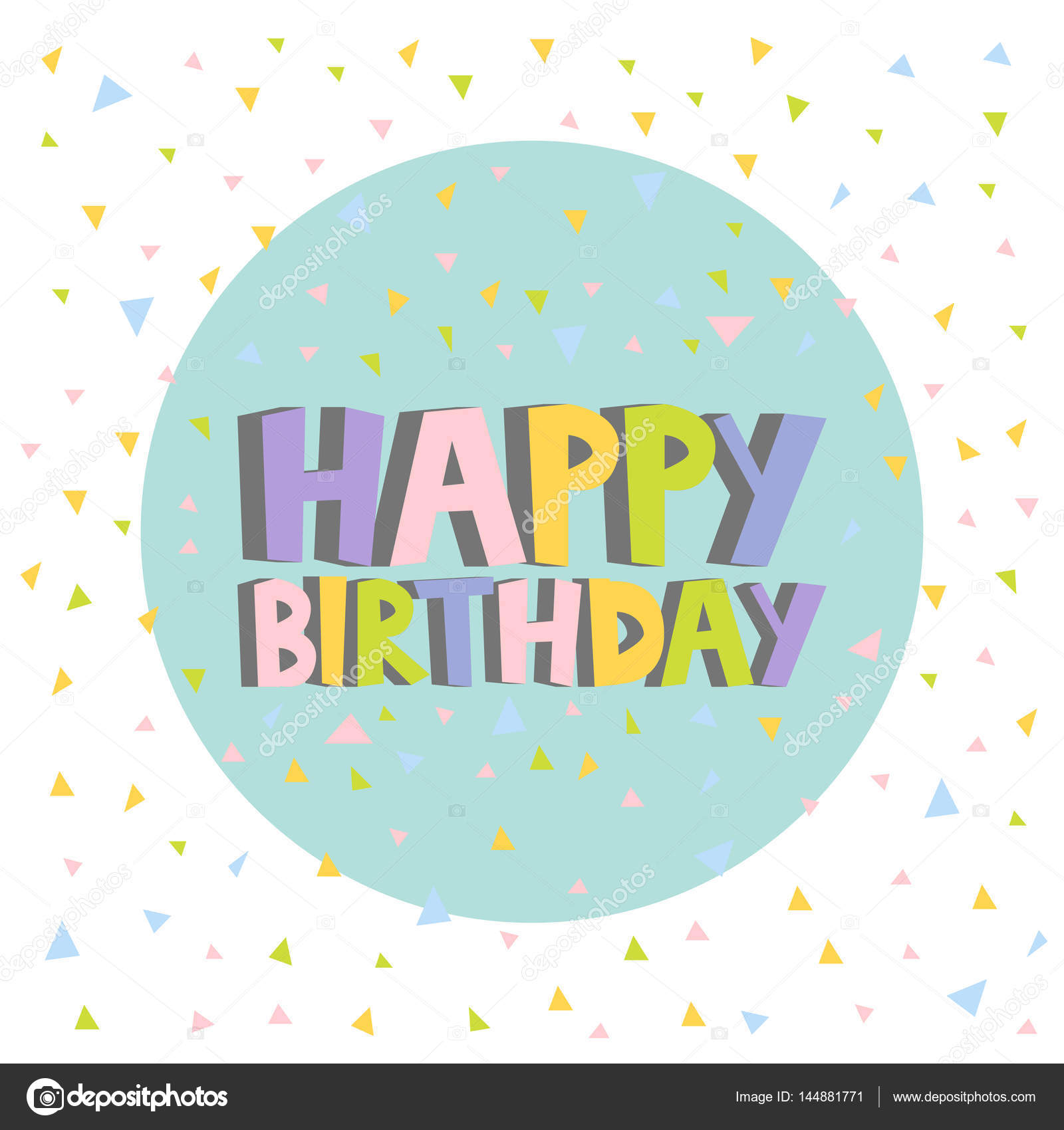 Cartas De Design De Cartão De Aniversário Feliz Confetti Background