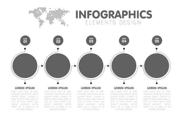 Adımları infographics — Stok Vektör