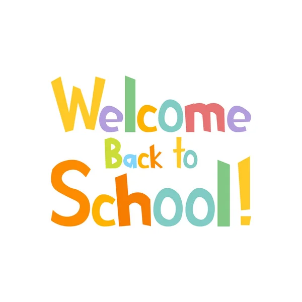 Welcome back to school funny letters vector illustration — Stock Vector
