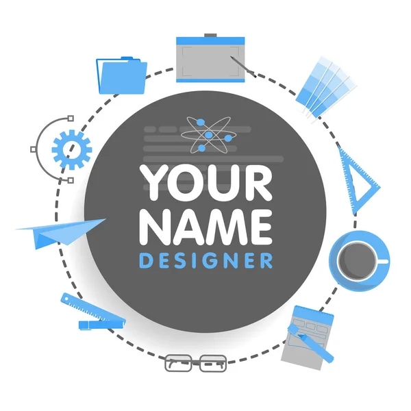 Avatar designer de redes sociais. Lugar para o seu nome. Modelo do portfólio de artistas, banners, anúncios, sites e outros projetos —  Vetores de Stock