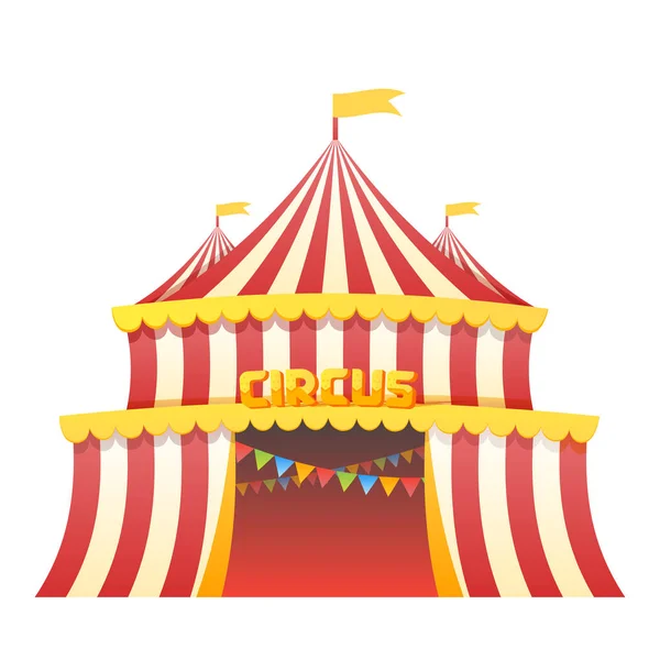 Cirkuszi sátor szórakoztató park, a fehér háttér vektor illusztráció — Stock Vector