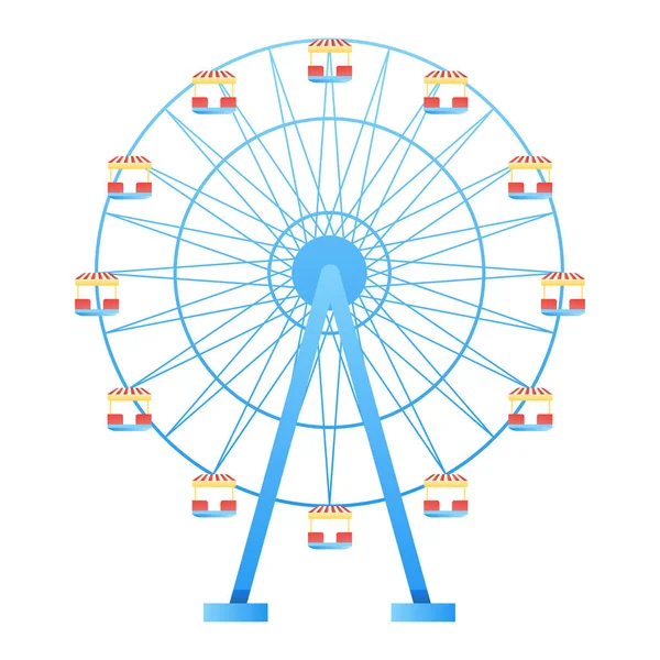 Parque de la diversión de la rueda de la fortuna en la ilustración del vector de fondo blanco — Vector de stock