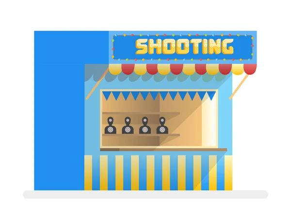 Cartoon shooting gallery. Pretpark vectorillustratie — Stockvector