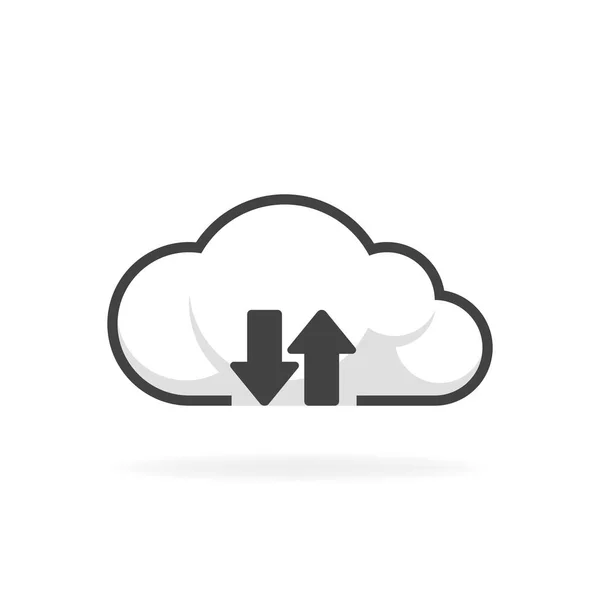 Cloud descargar y subir icono. Ilustración del vector de copia de seguridad — Archivo Imágenes Vectoriales