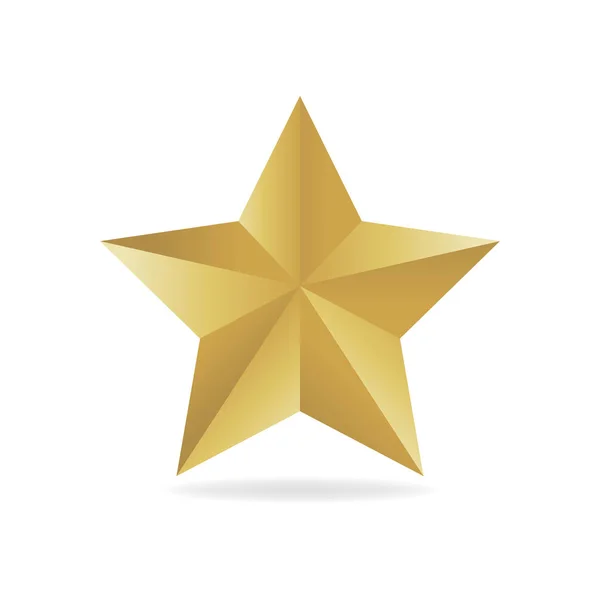 Ilustracja wektorowa gwiazda złota metall. Nagroda kształtu 3d — Wektor stockowy