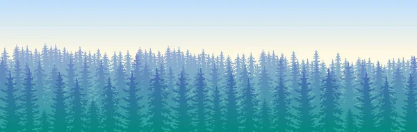 Il paesaggio blu della foresta selvatica — Vettoriale Stock