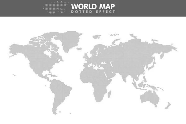 点線の灰色の世界地図。小さなドット。ベクトル図 — ストックベクタ