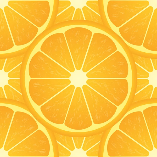 オレンジ色の柑橘系の果物。健康な菜食主義者料理ベクトル イラスト。シームレス パターン — ストックベクタ