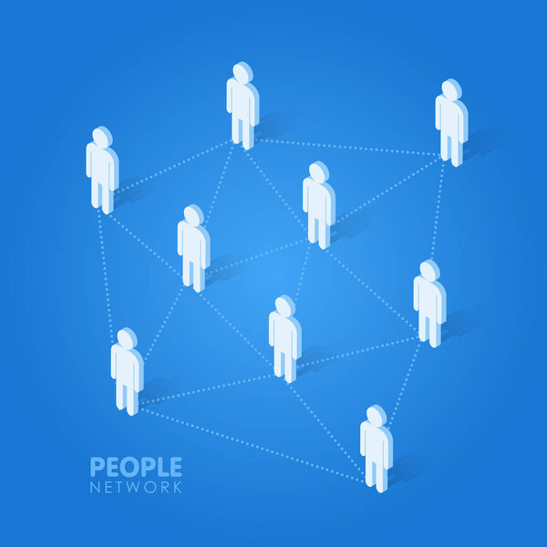 Social people network concept isometric vector illustration