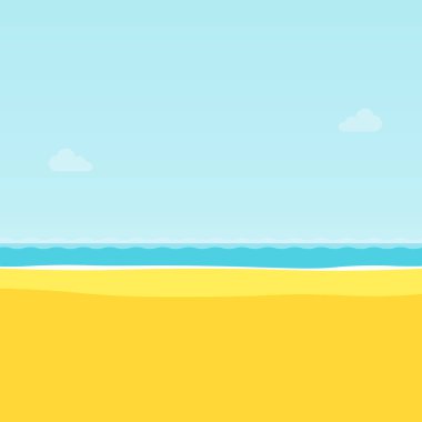 Yaz tropikal deniz plaj arka plan vektör çizim