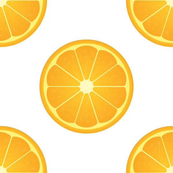 Agrumes orange. Illustration vectorielle d'aliments végétaliens sains. Modèle sans couture — Image vectorielle