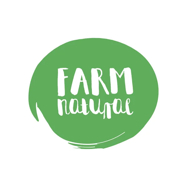 Bauernhof-Etikett auf grünem Hintergrund. Vektorillustration — Stockvektor