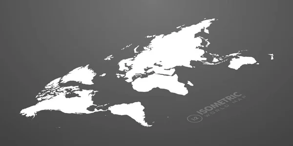 Mapa do mundo isométrico em fundo escuro ilustração vetorial —  Vetores de Stock