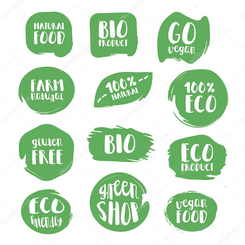 Set of natural stickers