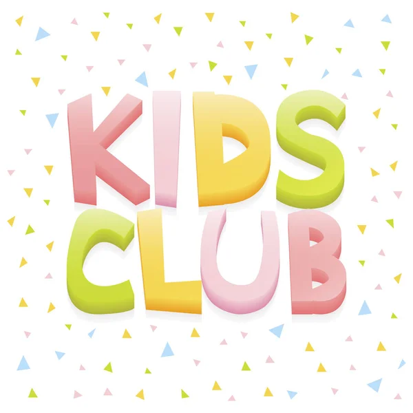 Παιδικό σύμβολο σύμβολο club αφίσα διανυσματική απεικόνιση — Διανυσματικό Αρχείο