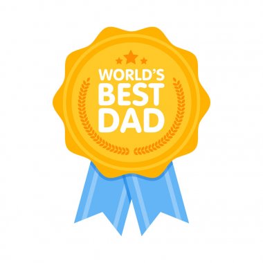 Dünya en iyi baba rozet Ödülü vektör çizim