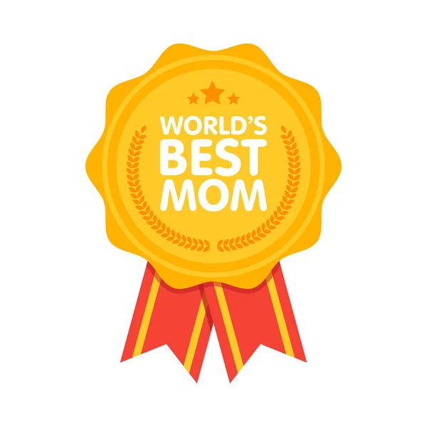 World Best Mom Badge award vector illustration — Stock Vector