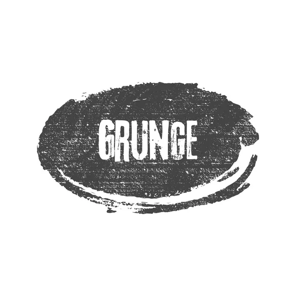 Grunge black ellipse brush shape vector illustration — Stock Vector