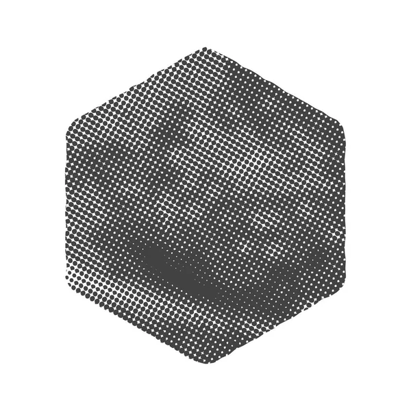 Grunge εξάγωνο σχήμα. Εικονογράφηση διάνυσμα βρώμικο υφή — Διανυσματικό Αρχείο