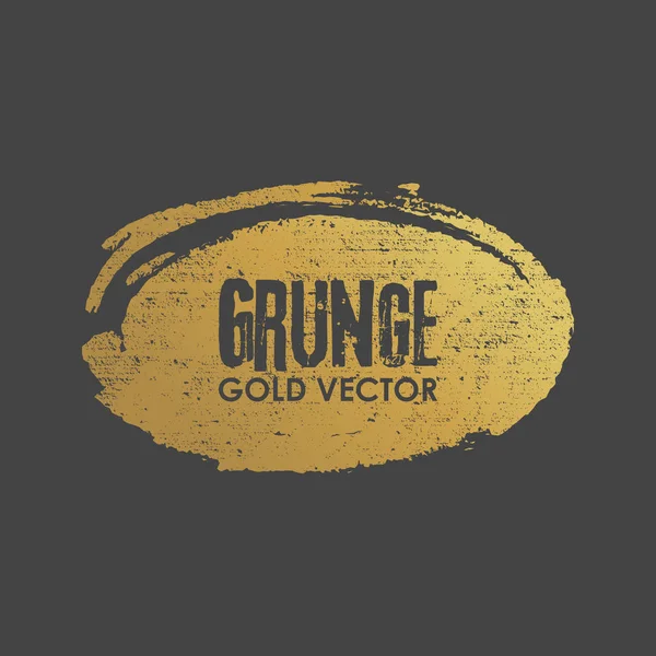 Grunge elipse dorada forma vector ilustración — Vector de stock