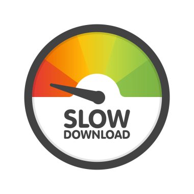 Yuvarlak hız göstergesi yavaş download hız. Vektör çizim şablonu