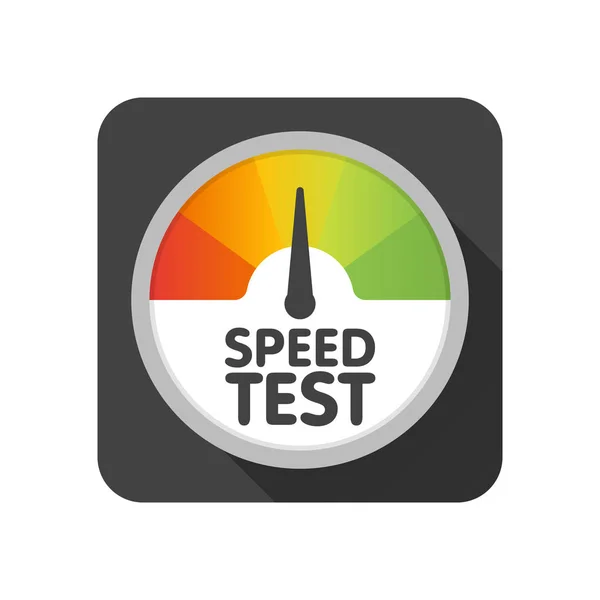 Velocímetro redondo teste de velocidade de download. Modelo de ilustração vetorial —  Vetores de Stock