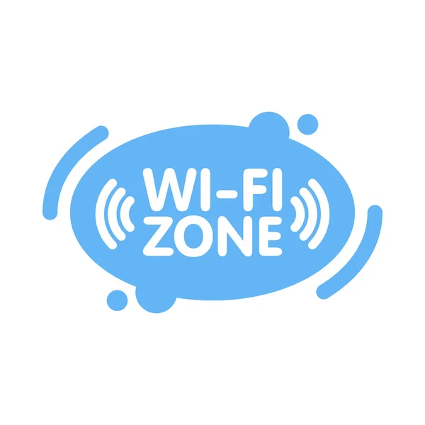 Gratis-Wi-Fi-Zone Zeichen in abstrakter Linie blauer Hintergrund Vektor Illustration — Stockvektor