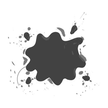 Vektör çizim üzerinde beyaz izole şekilli ve ölçekli soyut mürekkep lekesi