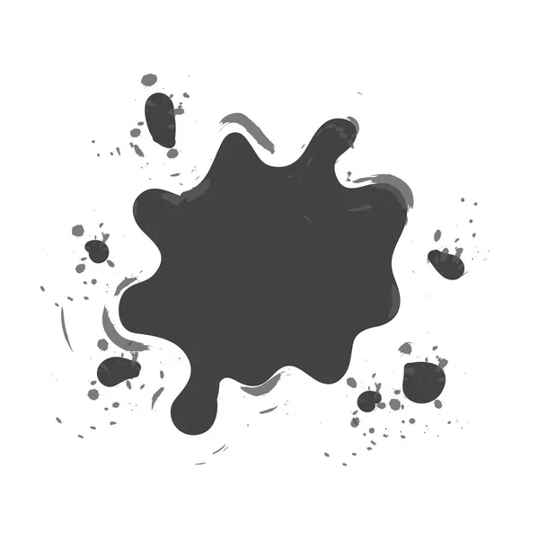 Vector illustration of shaped and sized abstract ink blots isolated on white — Stock Vector