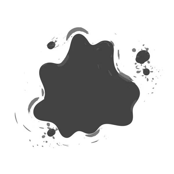 Векторная иллюстрация форм и размеров абстрактных чернильных пятен, изолированных на белом — стоковый вектор