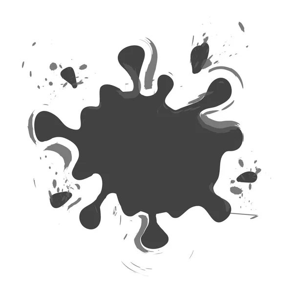 Vector illustration of shaped and sized abstract ink blots isolated on white — Stock Vector