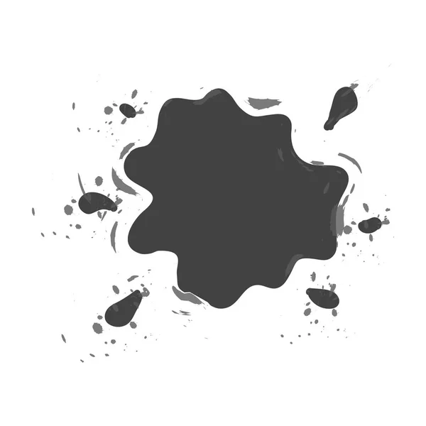 Vector illustration of shaped and sized abstract ink blots isolated on white — Stock Vector