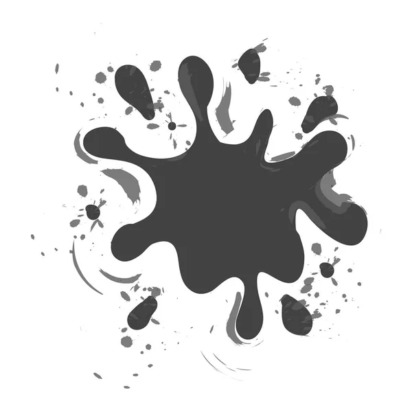 Ilustración vectorial de manchas de tinta abstracta en forma y tamaño aisladas en blanco — Archivo Imágenes Vectoriales