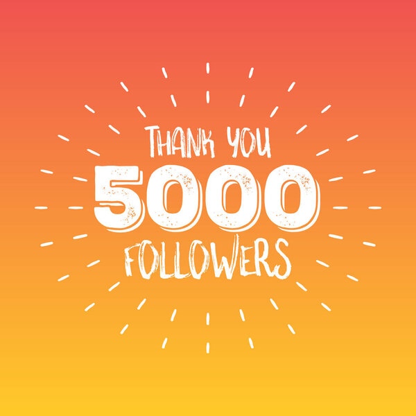 Thank you letters for follower vector illustration