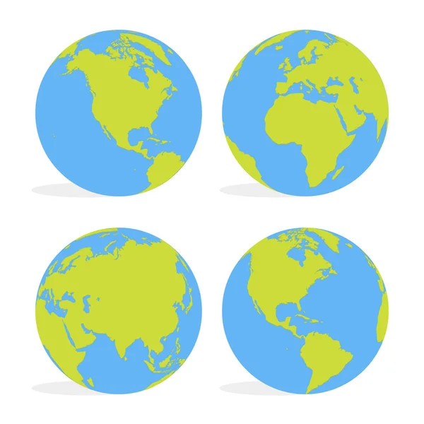 Векторная иллюстрация на карте мира зеленого и синего цветов — стоковый вектор
