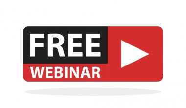 Ücretsiz webinar oynamak online düğmesi vektör çizim