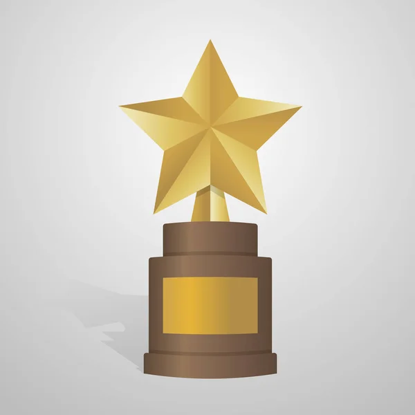 Βραβείο Golden star καφέ βάση. Χρυσό τρόπαιο εικονογράφηση διάνυσμα — Διανυσματικό Αρχείο