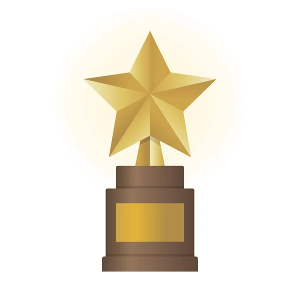 Golden star award barna alap. Arany trófea vektoros illusztráció — Stock Vector