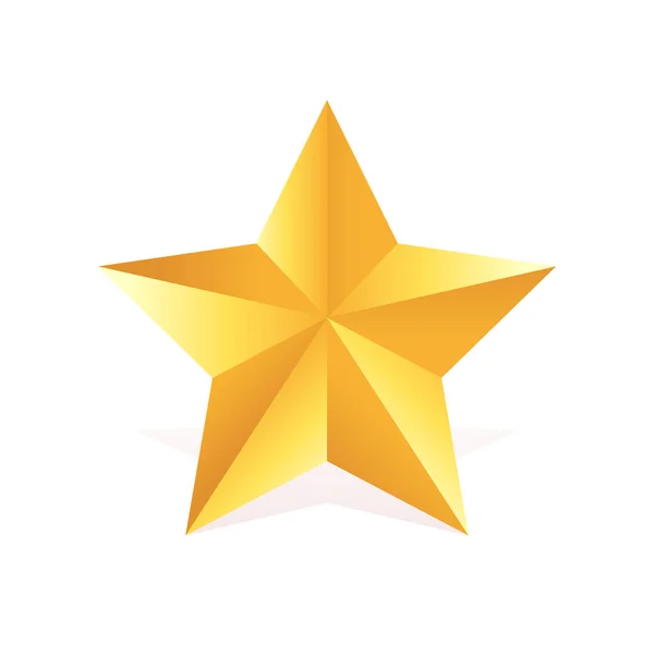 Χρυσό μεταλλικό αστέρι διανυσματικά εικονογράφηση. Βραβείο 3Δ σχήματος — Διανυσματικό Αρχείο