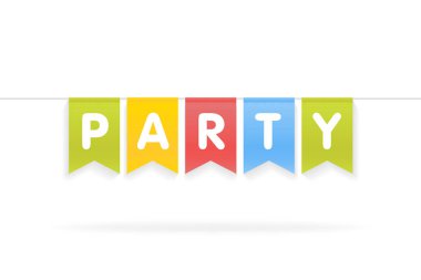 Flamalar üzerinde ip üzerinde sözcük vektör çizim