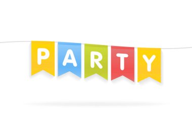 Flamalar üzerinde ip üzerinde sözcük vektör çizim