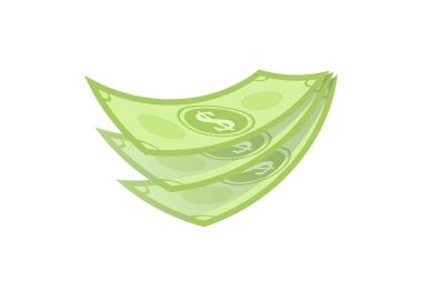 Para yığını, beyaz, nakit dolar yığınları illüstrasyon vektör