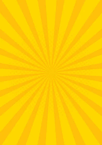 Latar belakang gaya Retro Kuning dengan ilustrasi vektor sinar matahari - Stok Vektor
