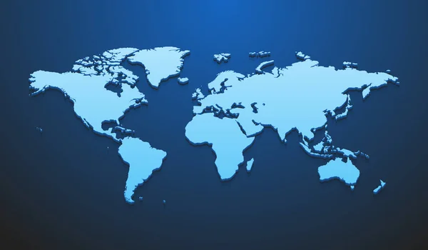 Ilustração vetorial do maquete do mapa do mundo para infográficos no fundo azul escuro — Vetor de Stock