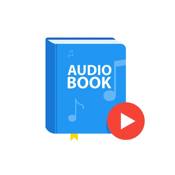 Audio Book icon with download play button. Online digital library concept. Vector illustration — Stock Vector