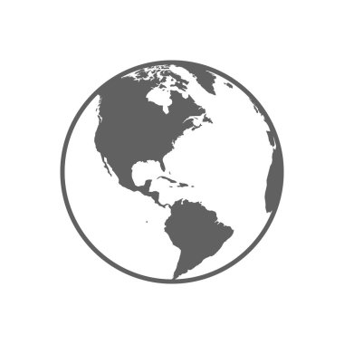 Beyaz ve gri düz küre simge vektör çizim