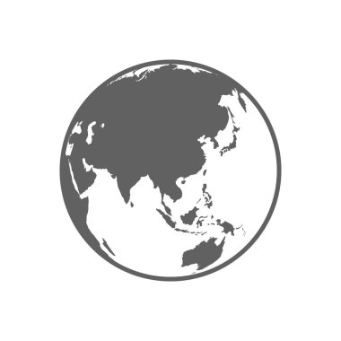 Beyaz ve gri düz küre simge vektör çizim