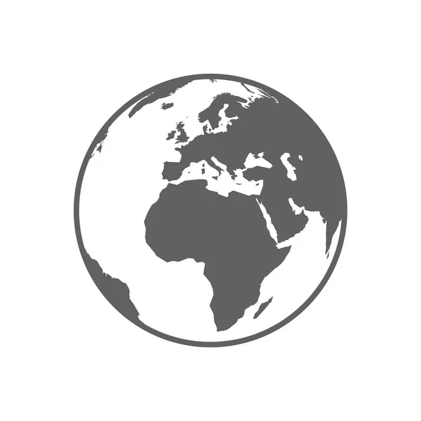 白と灰色のフラット世界シンボル ベクトル図 — ストックベクタ