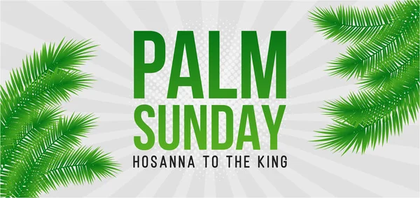 Carte de vacances du dimanche des Rameaux, affiche avec bordure de feuilles de palmier, cadre. Fond vectoriel — Image vectorielle